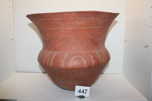 Red Avery Seed Jar: 11 ¾” x 14” Red Avery Seed Jar – Clark Co. Ark. Pictured Caddo Book Plate #246 – restored
