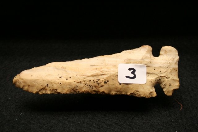 Archaic Bevel Point: 4 3/8” Carter Cave Flint? Archaic Bevel Point