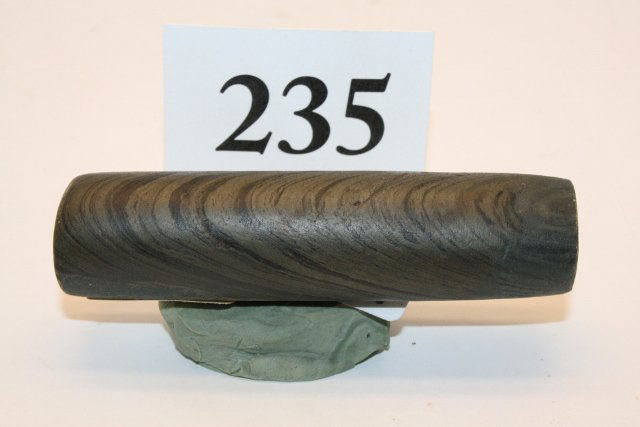 Banded Slate Tube Bannerstone: 3 3/8” Banded Slate Tube Bannerstone – Hardin Co. Ohio – Both ends have some restoration