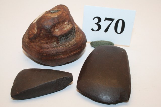 3 Hematite Items: 3 Hematite Items: 2 Celts and a Hand Hammer? Largest 2 7/8” Hardin and Wyandot Co.’s Ohio