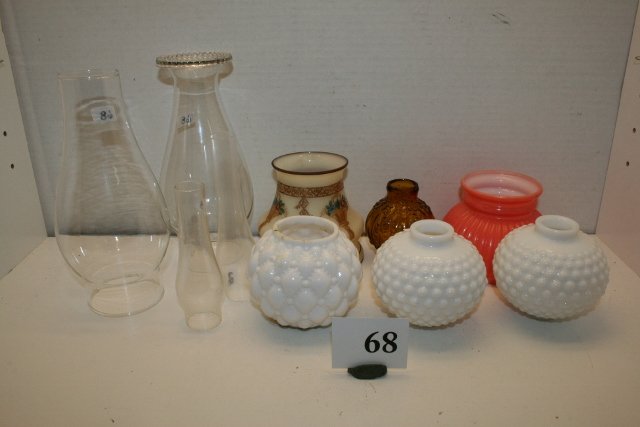 12 Pcs.; 6 shades, 2 burners, 4 chimneys: 12 Pcs.; 6 shades, 2 burners, 4 chimneys