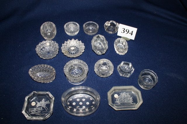 16 Assorted Salt Dips: 16 Assorted Salt Dips – mostly pressed, nick & chips