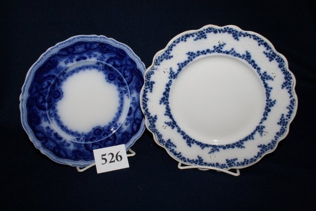 (2) Flo Blue Plates: (2) Flo Blue Plates – one Persian