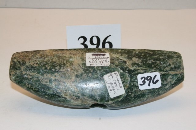 Chlorite Winged Bannerstone: 5 5/8” Chlorite Winged Bannerstone – found Preston Co. West Virginia – Ex. Guthrie Collection – Perino C.O.A. – Nice!