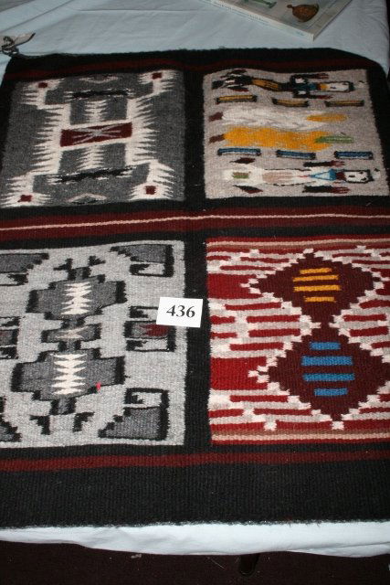 Multi Color Sampler Navajo Rug: 24 ½” x 30 Multi Color Sampler Navajo Rug made by Louise Nango, New Mexico