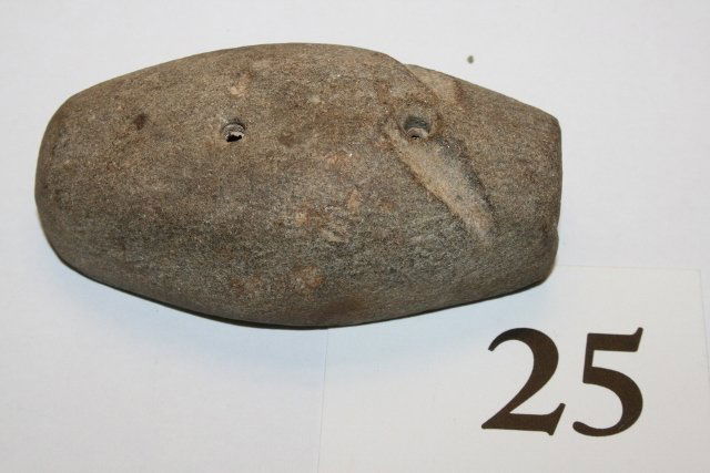 Limestone Gorget: 2 ¾” Limestone Gorget from Seven Mile Island Landerdale Co. Alabama C.O.A.