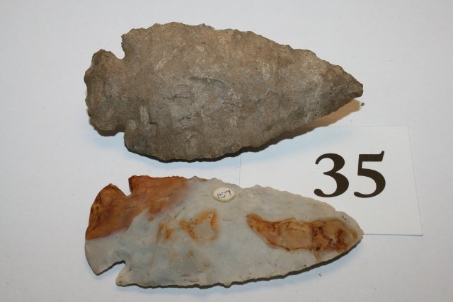 (2) Ohio Dovetails: (2) Ohio Dovetails – longest 3 ¼” Bisher Chert – smallest 3” Flint Ridge