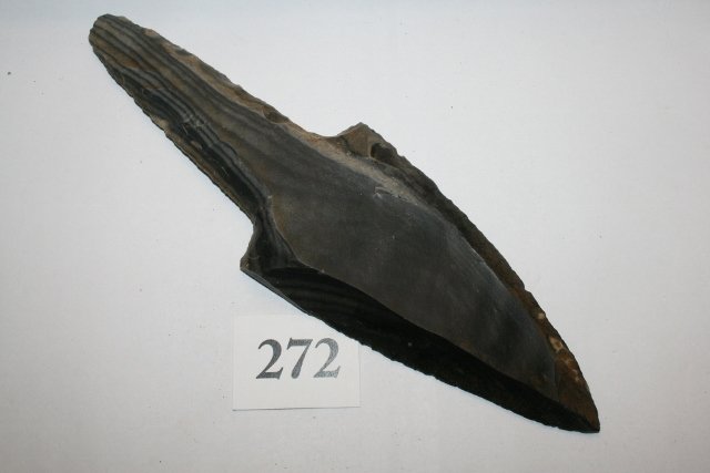 Mayan Uniface Blade: 10 ¾” x 3 1/8” Mayan Uniface Blade – Grade 9 Eugene Bohan Coll.