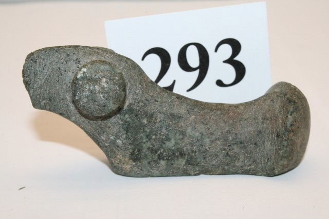 Pop – Eyed Birdstone: 3 3/8” Pop – Eyed Hardstone Birdstone – Grand Rapids Michigan – undrilled – slight break on nose