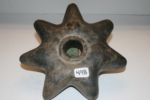 7 Point Stone Mace Head: Giant 6” wide 7 Point Stone Mace Head