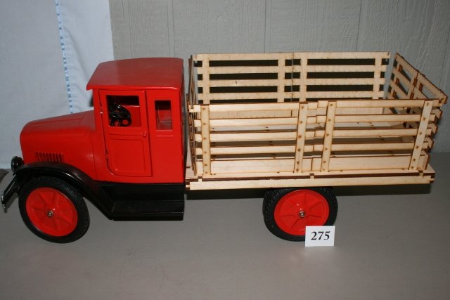 Buddy L Style Farm/Delivery Truck: 28” Reproduction Buddy L Style Farm/Delivery Truck – working doors – wood railing on back - repaint