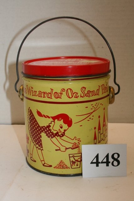 Tin “The Wizard of Oz” Sand Pail: Tin “The Wizard of Oz” Sand Pail – Peanut Butter Pail by Swift & Company – few paint chips – good condition