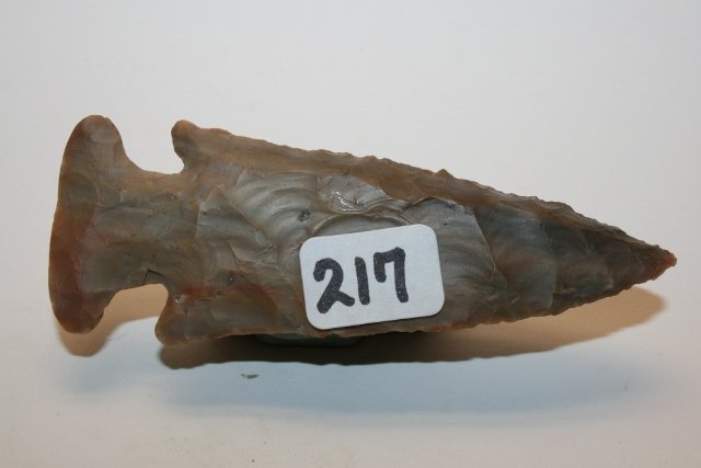 Crooksville Chert E-Notch Point: 3 ½” Crooksville Chert E-Notch Point – Wood Co. Ohio
