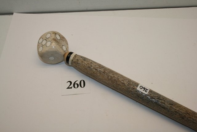 Carved Ivory Top Whale CaneWILL NOT SHIP OUT OF COUNTRY: 38” Long Carved Ivory Top Whale bone Cane – signed H.B. Siwooko – dice head - WILL NOT SHIP OUT OF COUNTRY