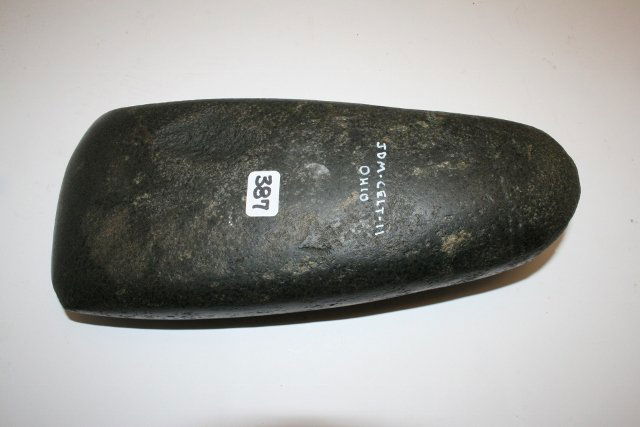 4” x 9 3/8” Fine Ohio Celt: 4” x 9 3/8” Fine Ohio Celt – Hancock Co. Ohio – Ex. Joe Macik, Grade 9 Davis C.O.A.