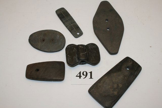 (6) Various Slate Artifacts: (6) Various Slate Artifacts – one bannerstone