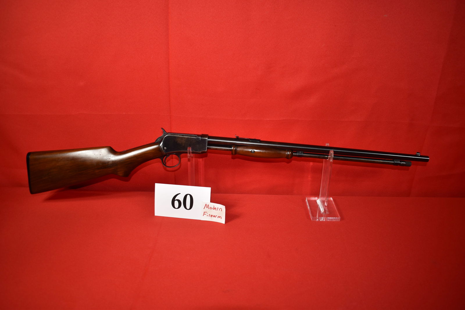 (X) Winchester Model 1906 “Expert” .22 Cal. Slide Action Rifle: (X) Winchester Model 1906 “Expert” .22 Cal. Slide Action Rifle, SN# 533389, mfg. 1918, 20” bbl., rare deluxe version, very good condition