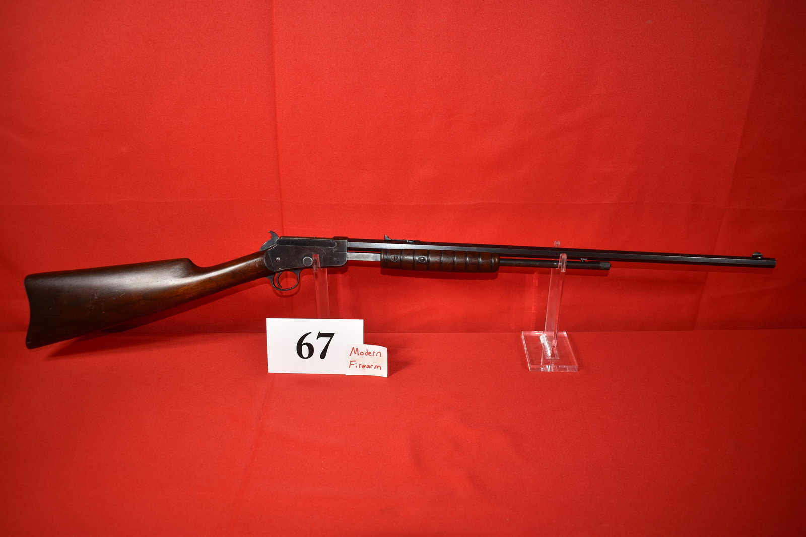 (X) Marlin Model 20 .22 cal. Slide Action Rifle: (X) Marlin Model 20 .22 cal. Slide Action Rifle, 23” oct. bbl., very good condition