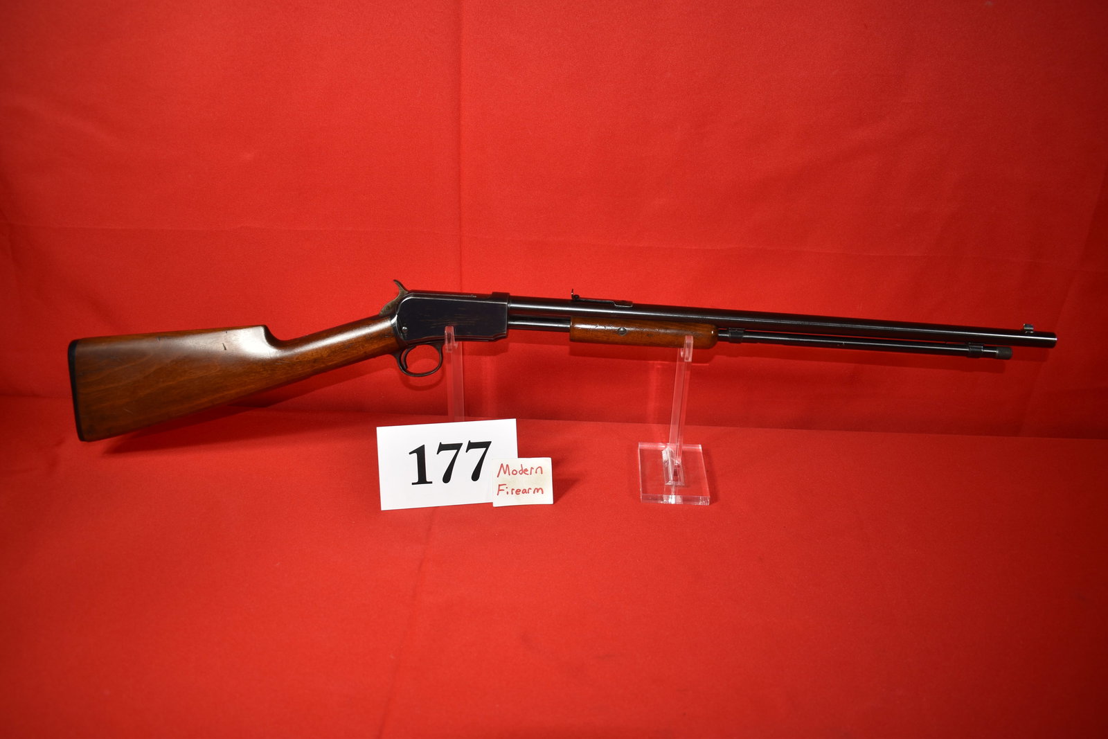 (X) Winchester Model 1906 .22 Short Slide Action Rifle: (X) Winchester Model 1906 .22 Short Slide Action Rifle, SN# 12898 mfg. 1906, 20” bbl., good condition - 1 st year production