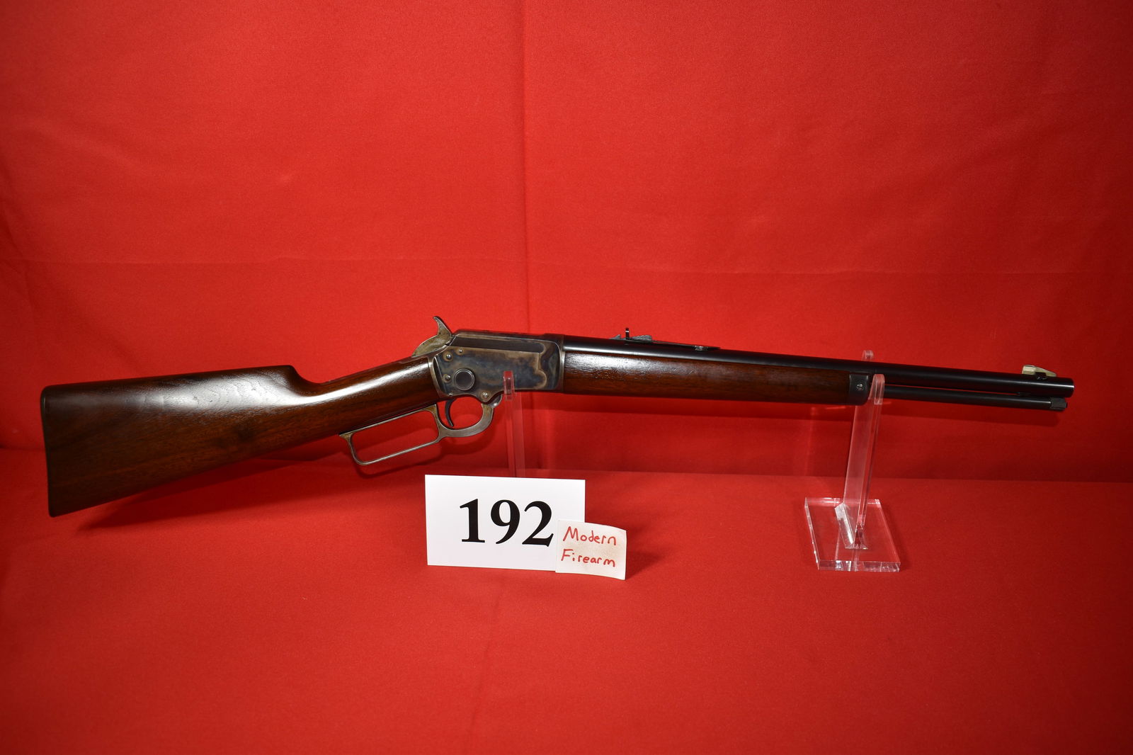 (X) Marlin Model 97 “Bicycle Rifle” : (X) Marlin Model 97 “Bicycle Rifle” .22 cal. Lever Action SN# 368190 mfg. 1907, 16” round bbl., very rare, 98% excellent condition