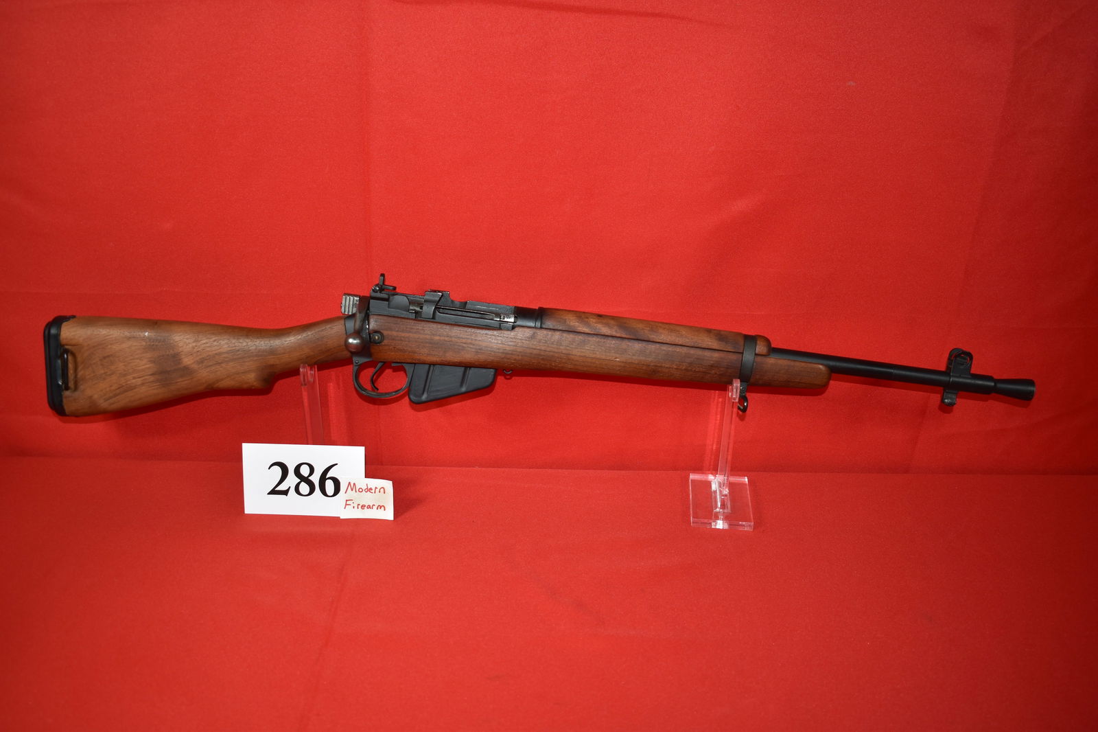 (X) British No. 4 Mk1 .303 Jungle Carbine: (X) British No. 4 Mk1 .303 Jungle Carbine, SN# W10221, surplus condition with new wood