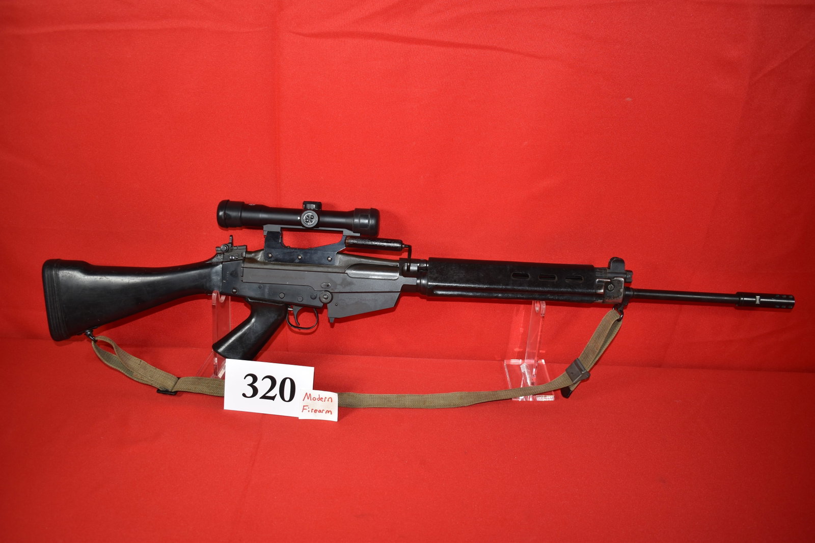 (X) Imbel Brazil Fal Model SAR-48 7.62 mm Rifle: (X) Imbel Brazil Fal Model SAR-48 7.62 mm Rifle, SN# SA-4888 Pre-Ban, with Hensoldt Wetzlar Fero-Z 24 Scope, imported by Springfield 1974