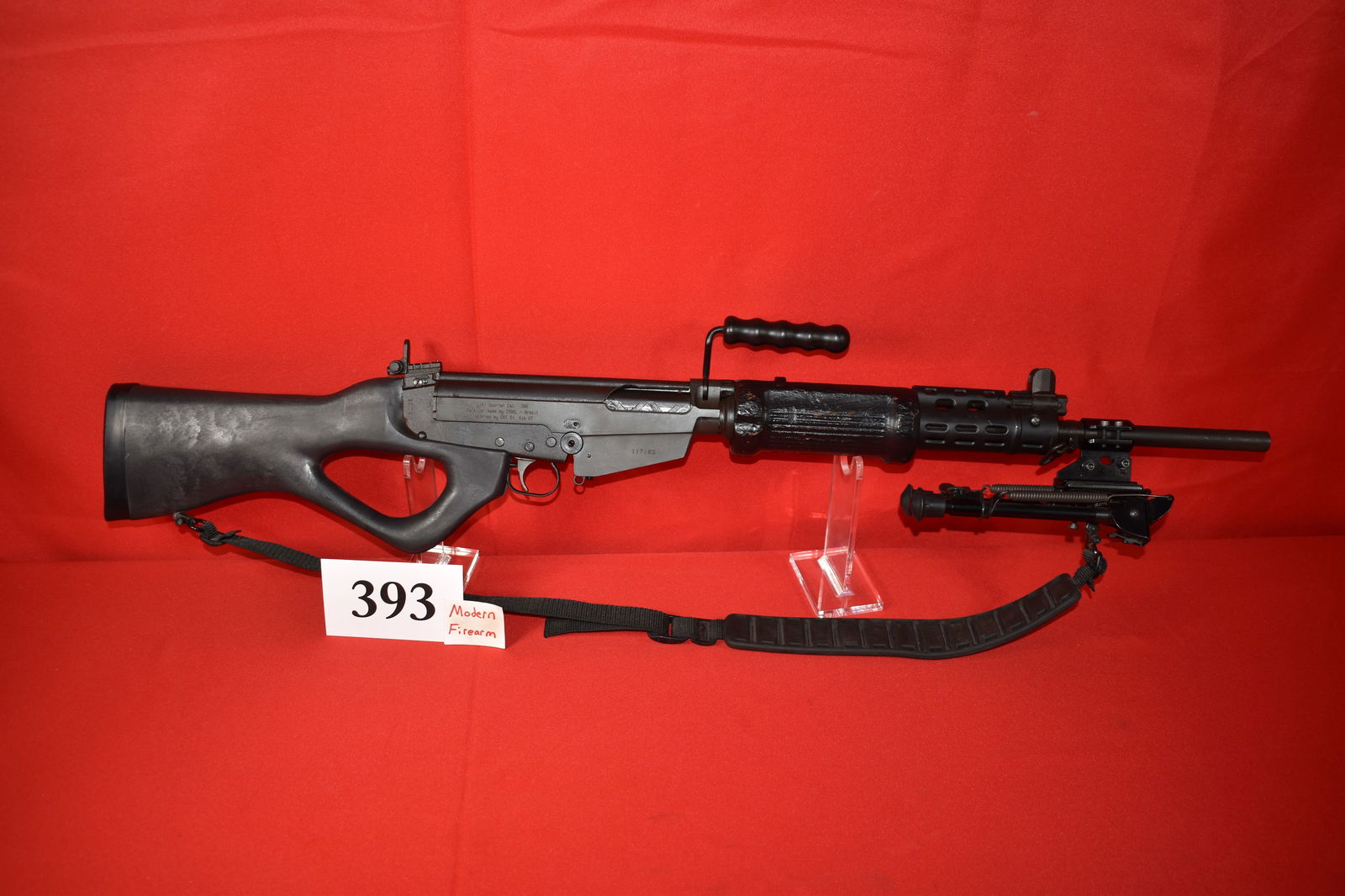 (X) L1A1 Sporter FAL .308 Rifle: (X) L1A1 Sporter FAL .308 Rifle, SN# 117105, mfg. on Imbel Brazil Receiver and Israeli Heavy bbl. Parts kit, CAI Post-Ban Import