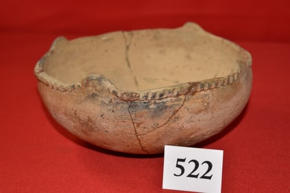 Lobed & Pressed Clay Design Pot