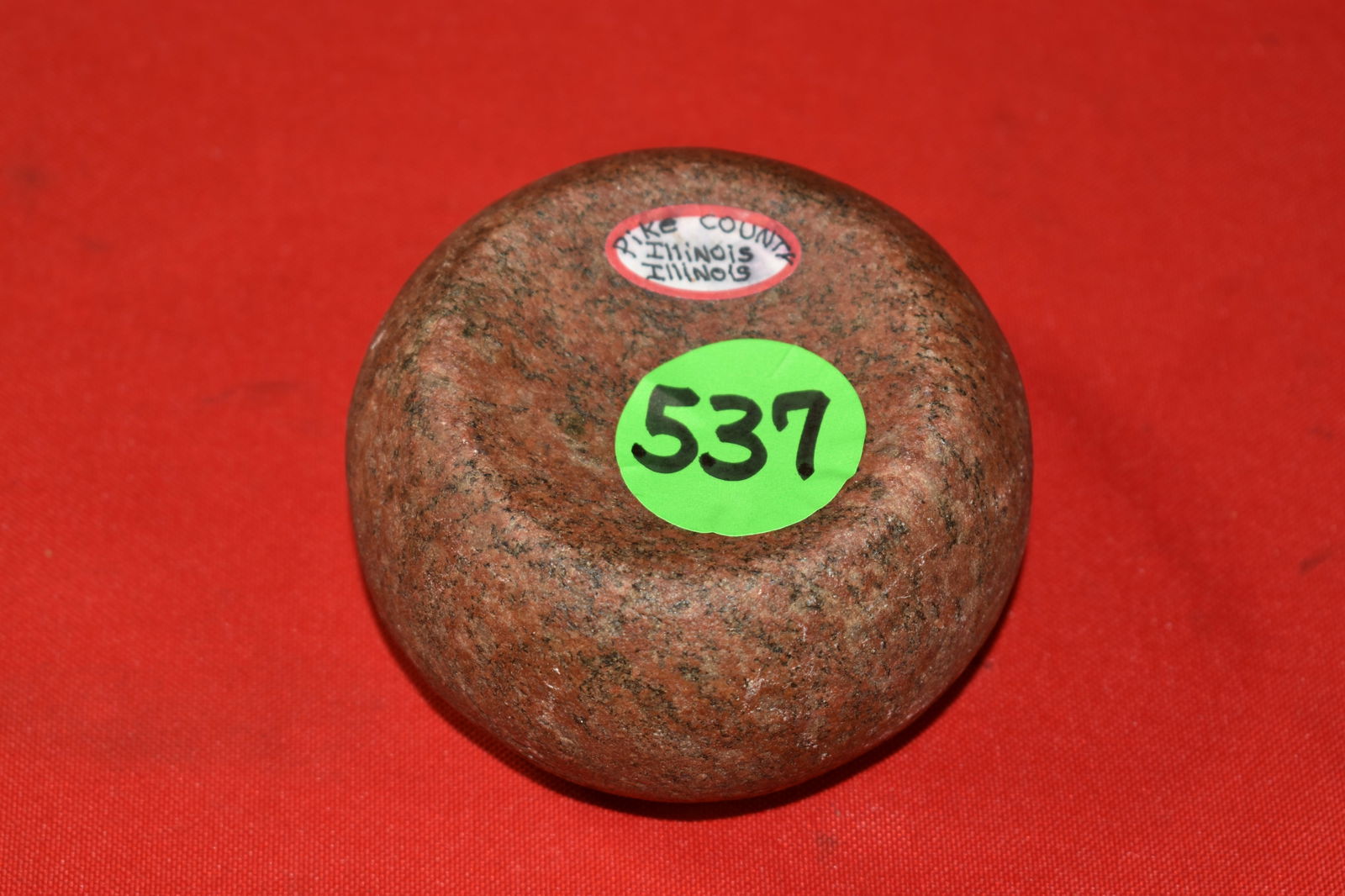 Pink Granite Discoidal – Pike Co. Ill.: 3 ¼” Pink Granite Discoidal – Pike Co. Ill.