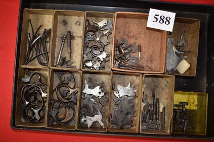 Vintage / Antique Revolver Parts Lot: Trigger Guards, Hammers, Triggers, springs etc…