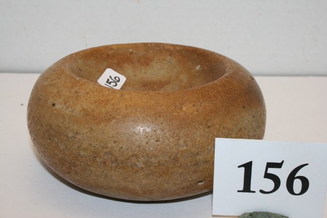 Quartzite Double Cupped Discoidal: 5 ¼” Quartzite Double Cupped Fine Discoidal – Knox Co. Ill. Great Old Piece