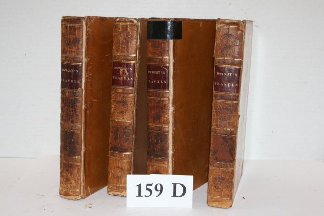 Books – Vols. 1 -4 Leather Bound: Books – Vols. 1 -4 Leather Bound, 1823 Travels in New York and New England, Timothy B. Wight, Bindings in various conditions – good reading and reference