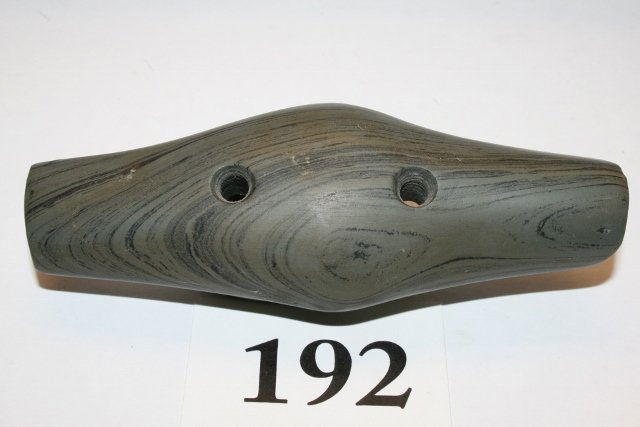 Banded Slate Expanded Slate Gorget: 4 ½” Banded Slate Expanded Slate Gorget – Knox Co. Ohio – Van Slooten Coll.