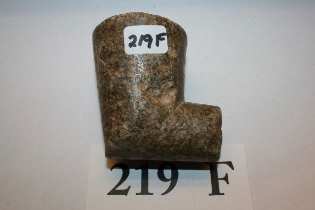 Steatite Elbow Pipe: 2 3/8” x 2 ¼” Steatite Elbow Pipe, with possible Civil War Usage Co. K incised on side, nice historic prehistoric significance
