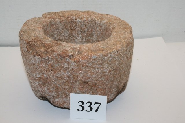 Stone Bowl or Mortar, Quartz: 6 ½” x 4” Stone Bowl or Mortar, Quartz – nicely made – Western US - from the Ted Trotta, Anna Bono Collection