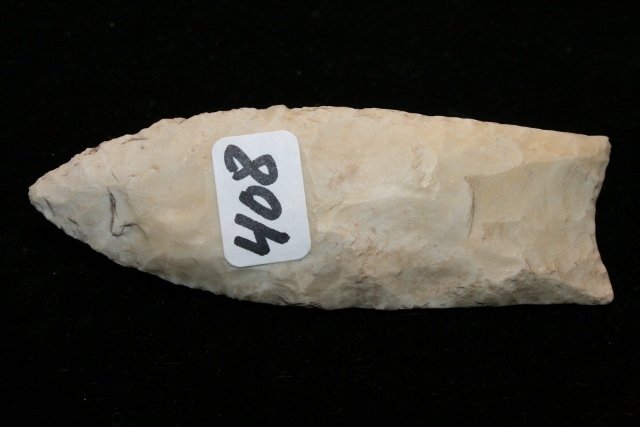 Burlington Chert, Paleo Fluted Point: 3 3/8” Burlington Chert, Paleo Fluted Point – North West of St. Louis near Missouri River