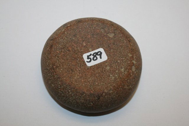 3 ½” Double Cupped Stone Discoidal – St. Clair Co. Ill.: 3 ½” Double Cupped Stone Discoidal – St. Clair Co. Ill. ?