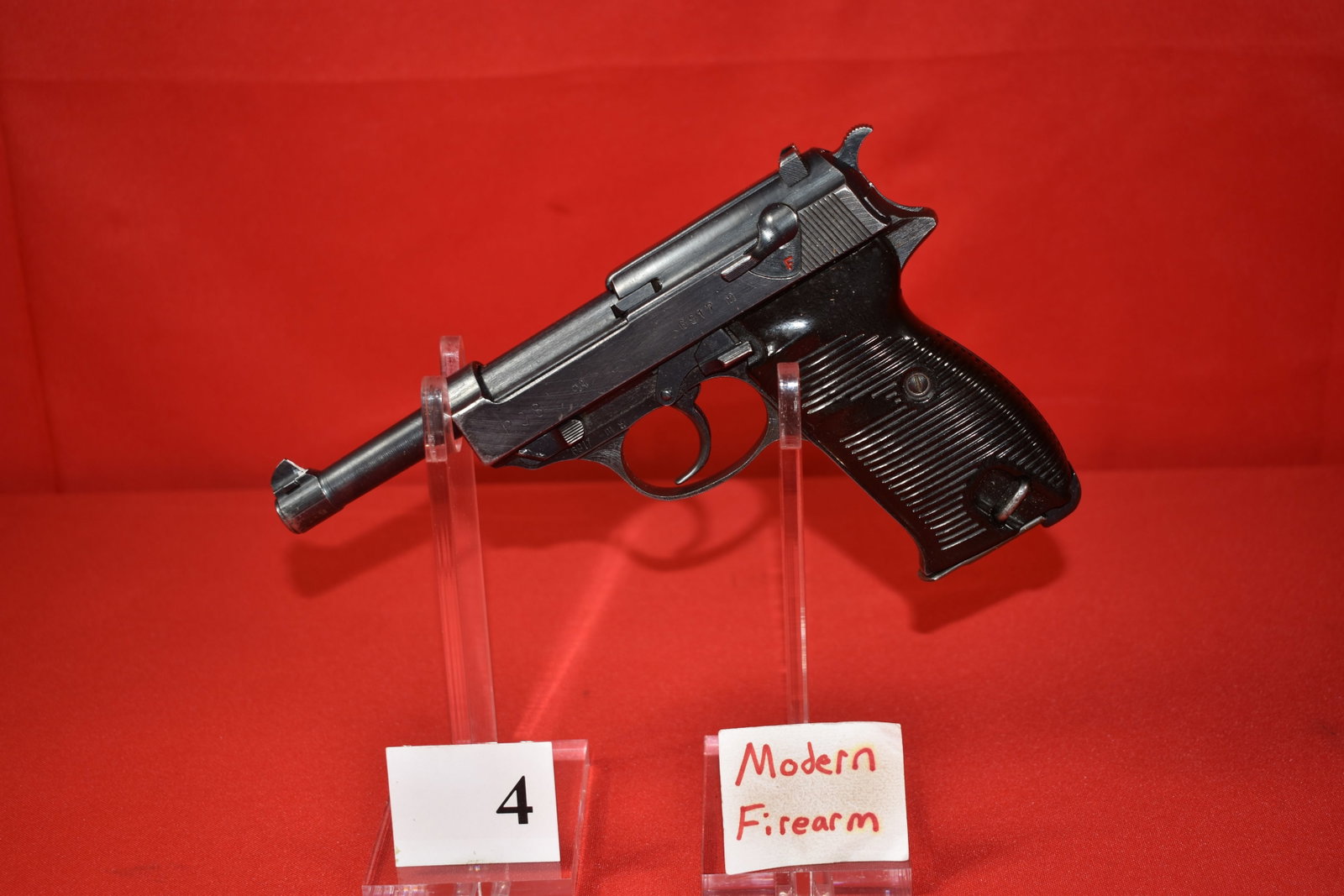 (X) Spreewerk P.38 9mm Pistol: (X) Spreewerk P.38 9mm Pistol, SN# 6917m, all matching, Non-Import, GI Bring Back, cyg code, German Nazi WWII mfg., 80% - very good condition