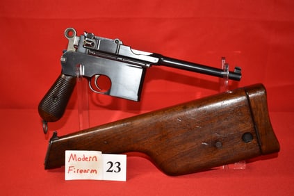 (X) Mauser C-96 Broom handle 7.63 mm Pistol