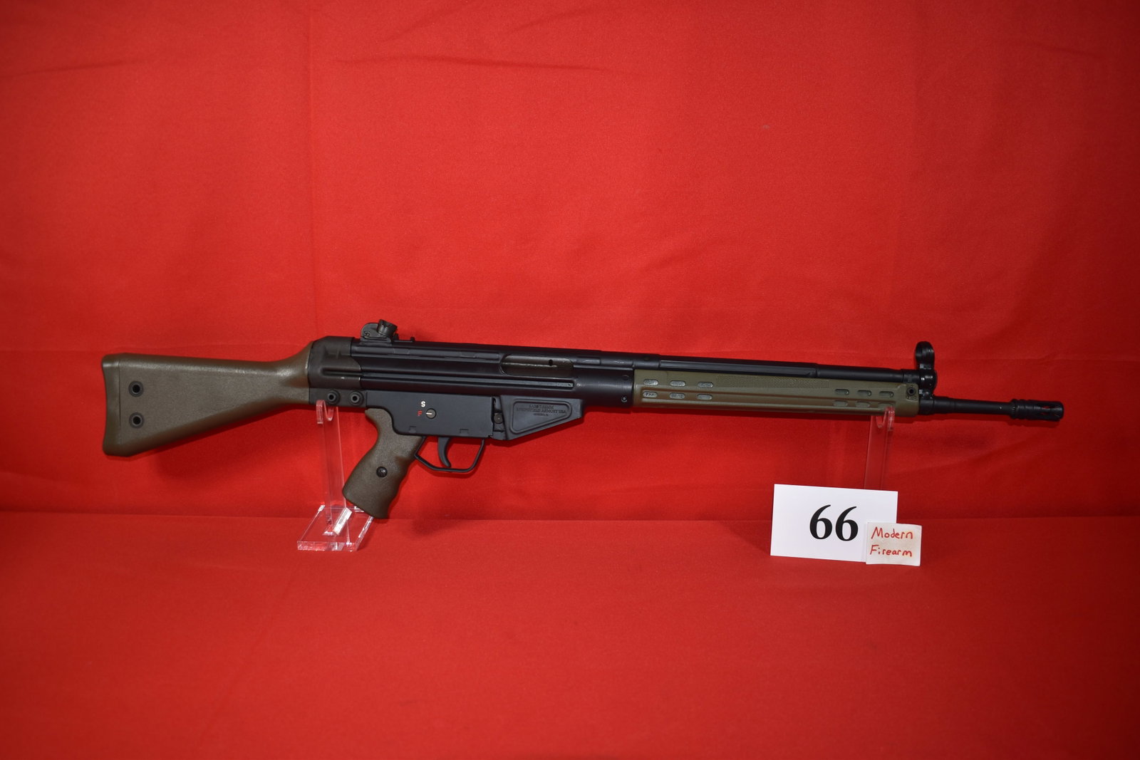 (X) Springfield SAR-8 Sporter .308 Rifle: (X) Springfield SAR-8 Sporter .308 Rifle, SN# 08193, EBO Greece mfg. Pre-Ban, some finish loose on left side of trigger lower, otherwise appears new