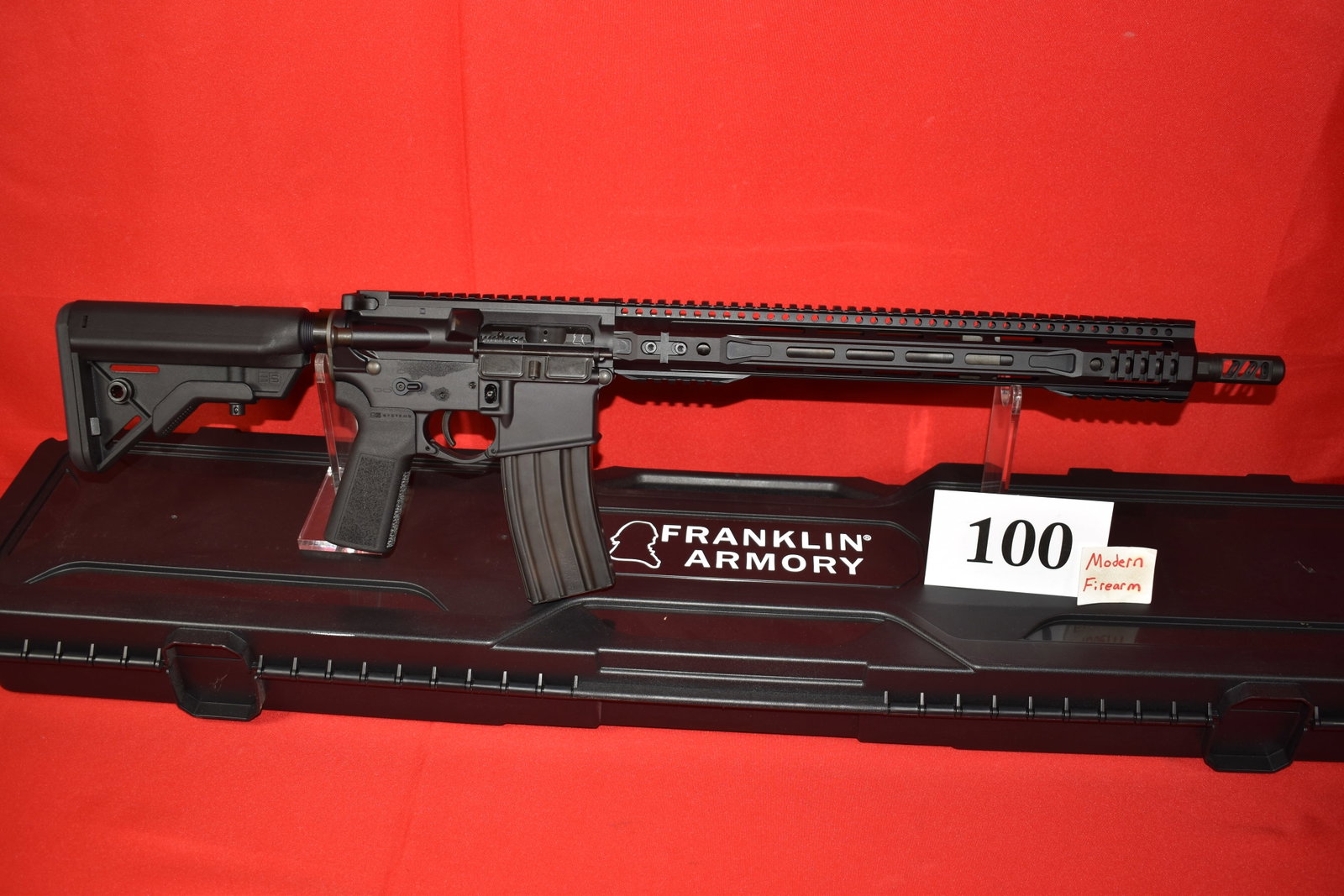 (X) Franklin Armory FAI-15 5.56mm Rifle: (X) Franklin Armory FAI-15 5.56mm Rifle, SN#A15512, 16” bbl., Binary Trigger, Like new in box
