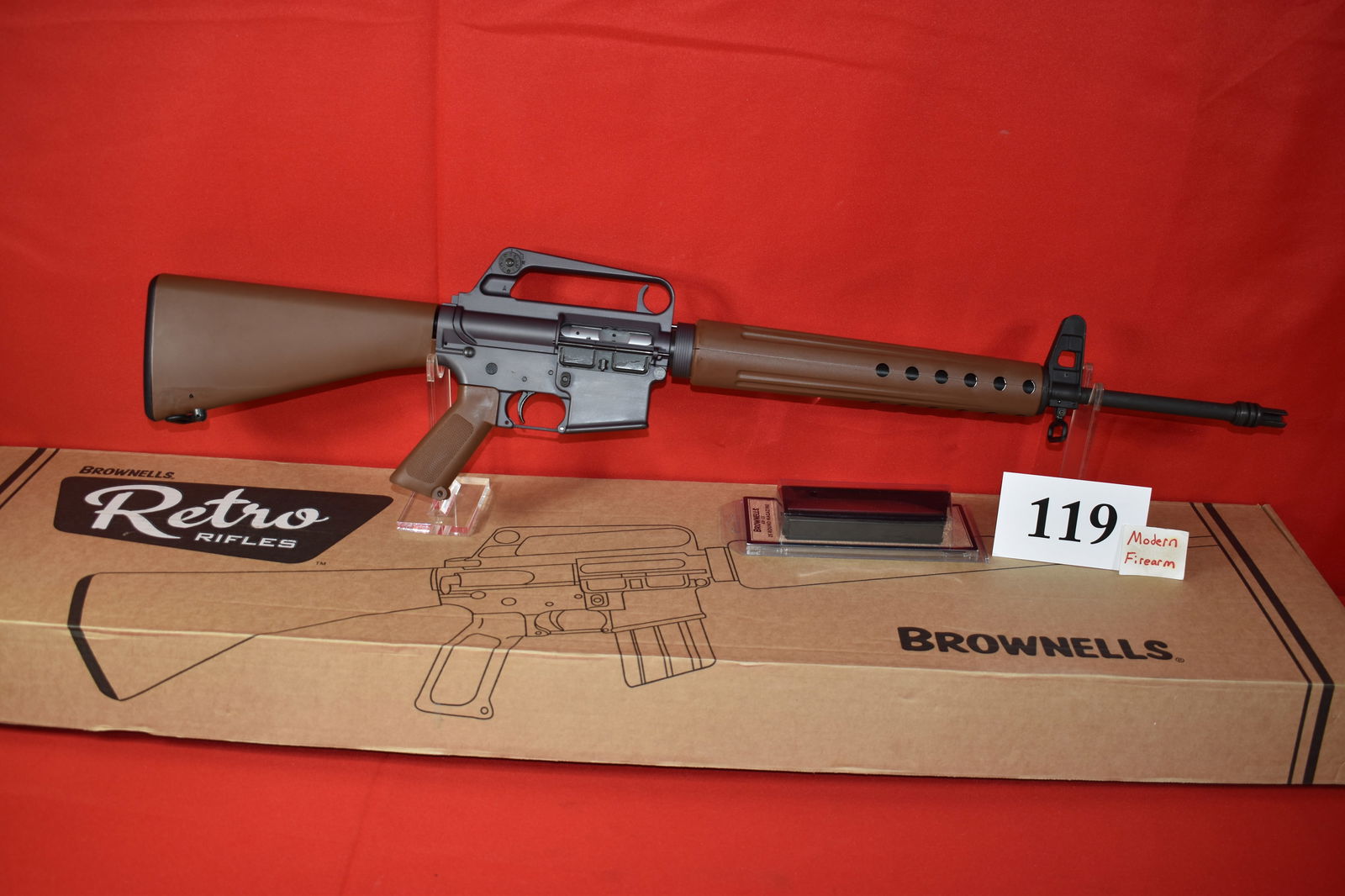 (X) Brownells BRN-601 5.56mm Rifle: (X) Brownells BRN-601 5.56mm Rifle, SN# B6012215, Retro AR-15, new in box