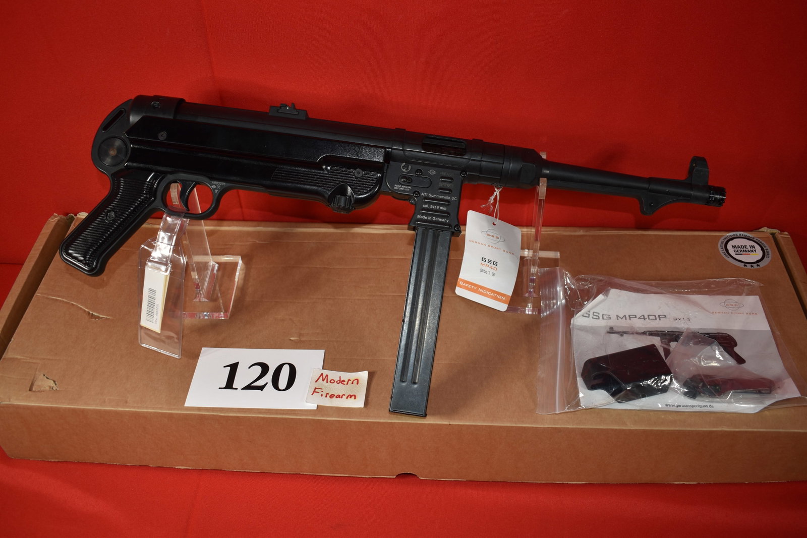 (X) GSG MP40 MP40P 9mm Pistols: (X) GSG MP40 MP40P 9mm Pistols, SN# A883291, mfg. in Germany, new in box