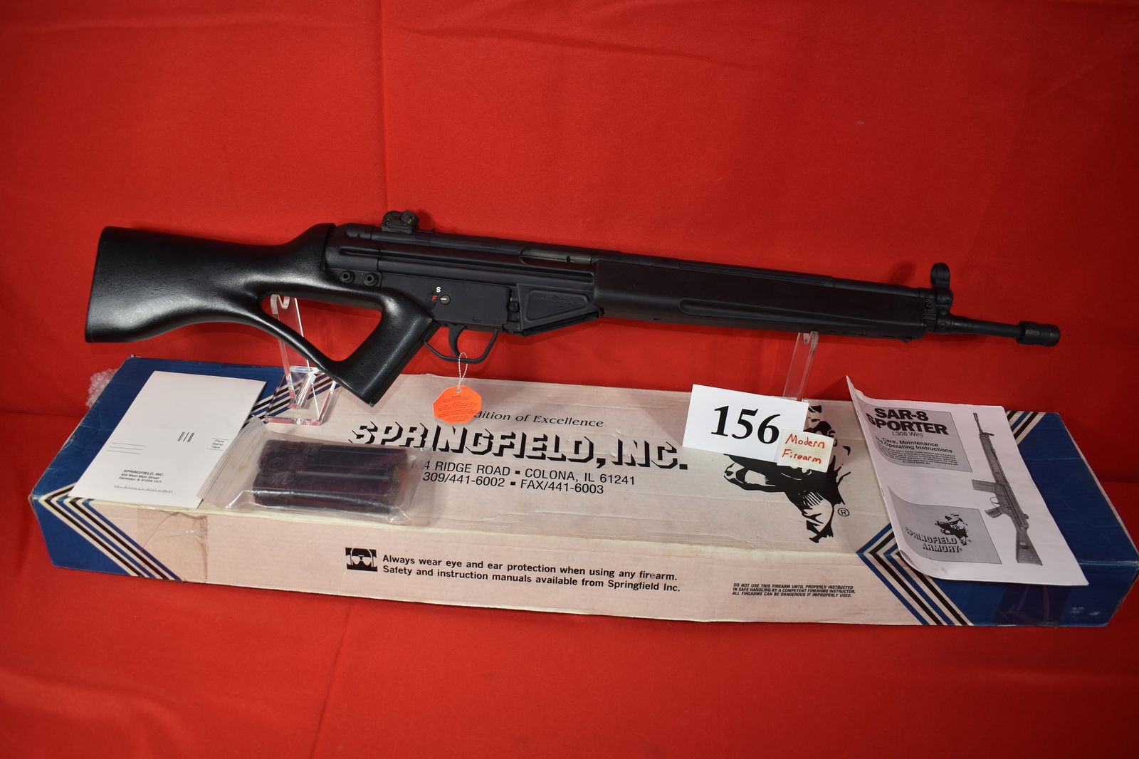 (X) Springfield Armory SAR-8 7.62mm Rifle: (X) Springfield Armory SAR-8 7.62mm Rifle, SN# 08750, 1 mag., new in original box