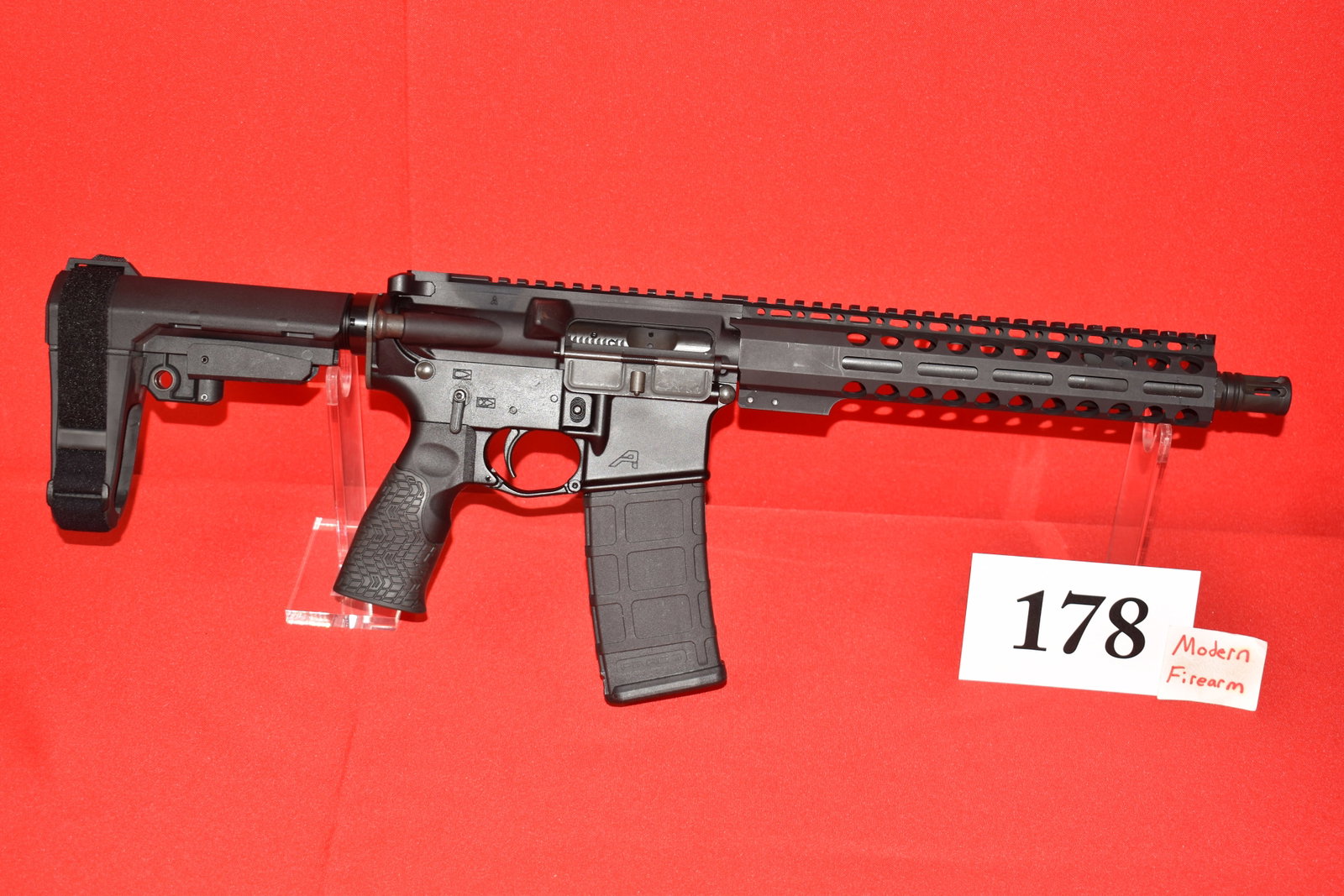 (X) Aero X15 5.56mm Pistol: (X) Aero X15 5.56mm Pistol, SN# X198024, 10 ½” bbl., Pistol Brace, Excellent Condition