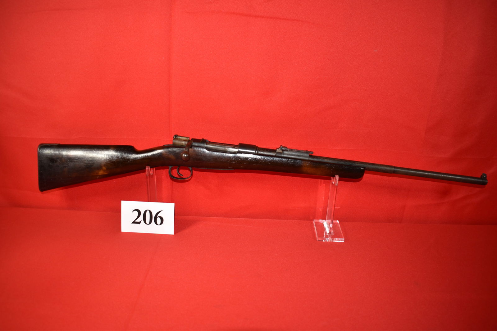 Spanish Model 1893 7mm Mauser Rifle: Spanish Model 1893 7mm Mauser Rifle, SN# P1610, mismatched, dated 1896 on receiver, Sporteried