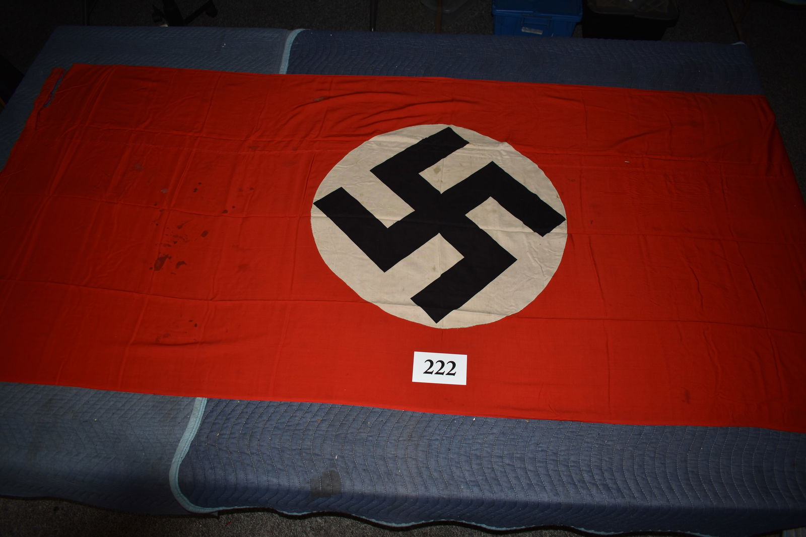 Large German WWII Nazi Building Banner or Flag: Large German WWII Nazi Building Banner or Flag approx. 114” x 44”, double sided