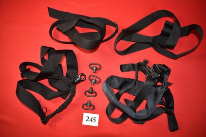 (4) Rifle Slings and (4) Qd Release Sling Swivels