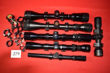 (6) Rifle Scopes, Bushnell, Simmons, Tasco