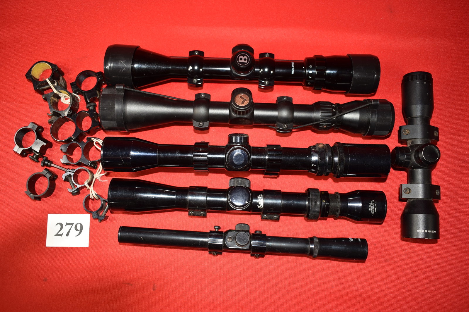 (6) Rifle Scopes, Bushnell, Simmons, Tasco: (6) Rifle Scopes, Bushnell, Simmons, Tasco, Crickett, and Rings